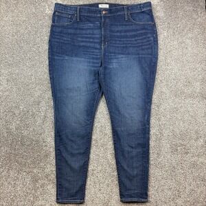 Madewell Jeans Women's Size 37 Blue 10" High Rise‎ Skinny Stretch Denim Med Wash